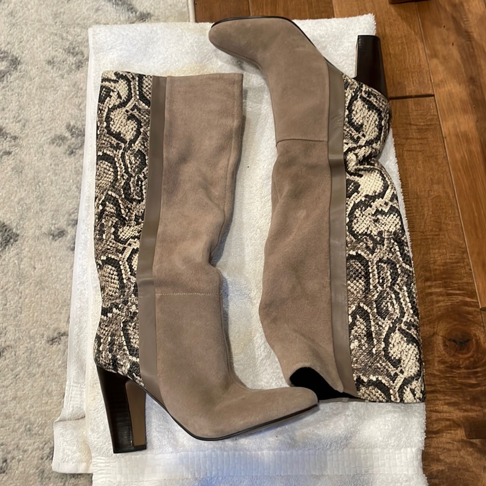Suede and Snake skin Boots